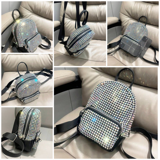 Shiny Rhinestone Cocomoney Backpack Handmade Women's Handbag Shoulder Bag Small Bag Student Casual Backpack