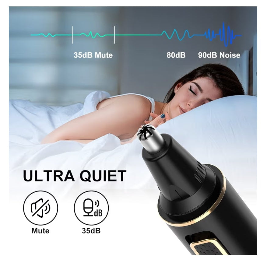 Nose Hair Trimmers for Men，Rechargeable Hair Trimmer 2 in 1 Painless Multifunctional Ear and Nose Hair Trimmer with IPX7 Waterproof Dual Edge Blades