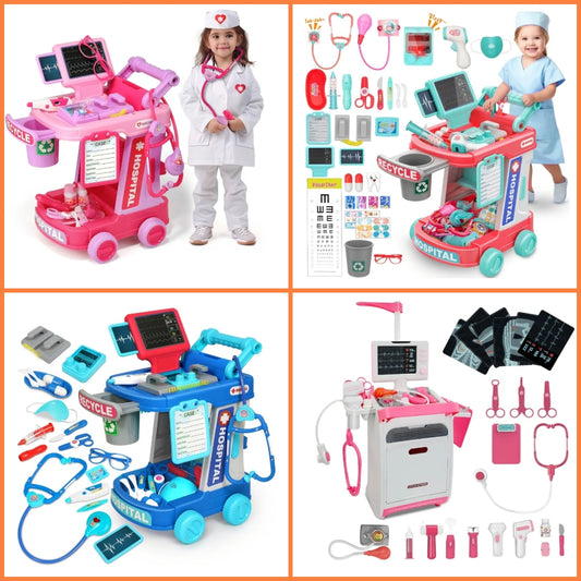 Doctor Kit for kids 3+ Medical Kit Toy Doctor Cart Stethoscope and Other Accessories Boy and Girl Fun Role Playing Game Toy Kids Pretend Play Girls Toys for 3+ There's 4 sets to choose from. Choose your set below.