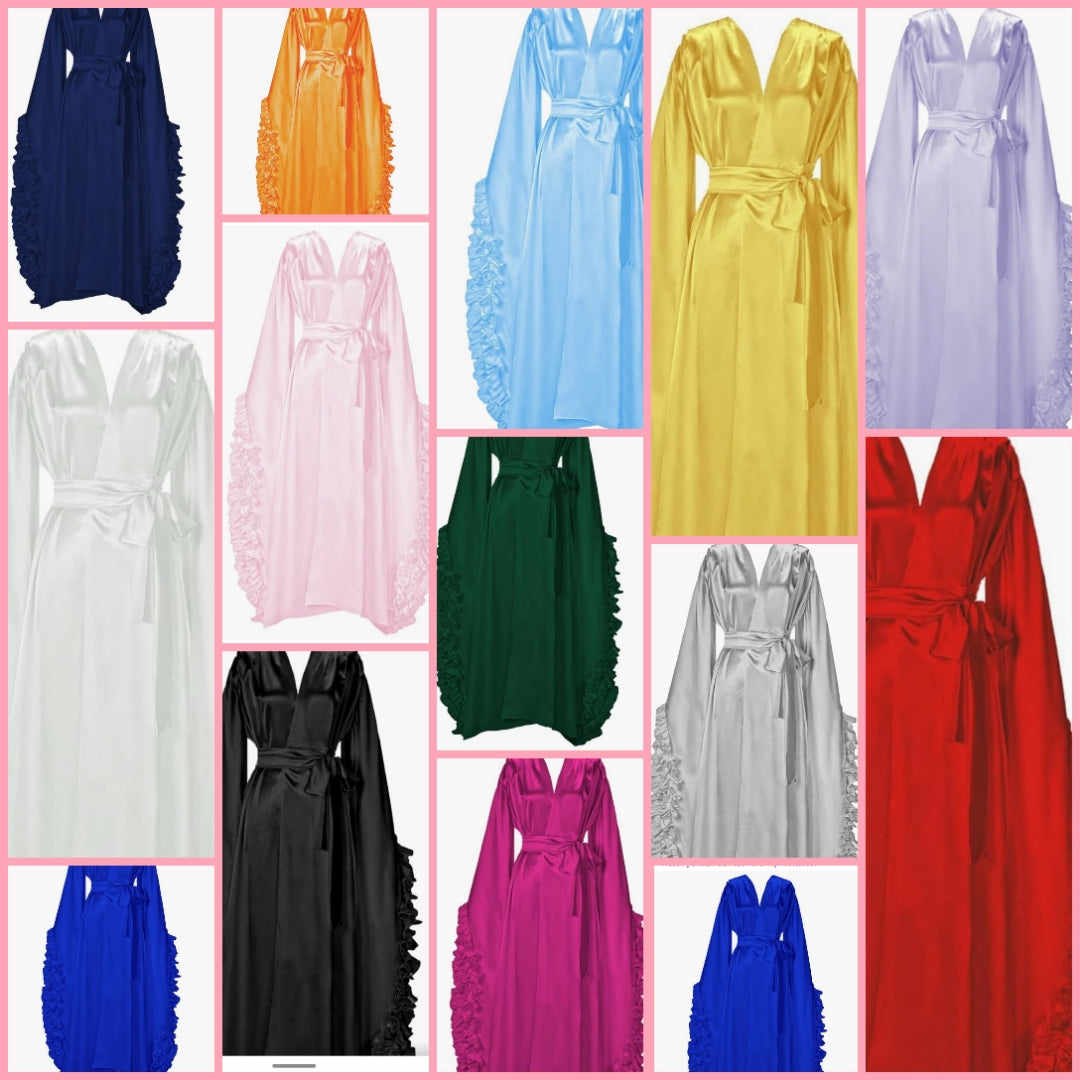 Satin Robe Long Bath Robe Sleepwear Wedding Bridesmaid Robe Photoshoot