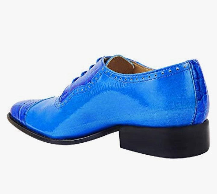 SEXY Blue Men's Oxford Dress Shoes, Shoes for Men