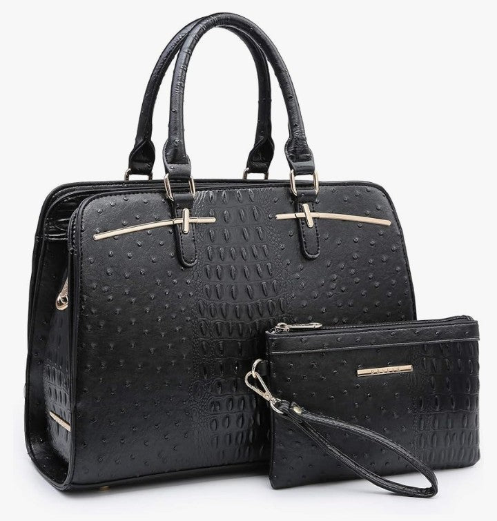Women Handbag Wallet Tote Bag Shoulder Bag Hobo Bag Top Handle Satchel Purse Set 2pcs w/ 3 Compartments