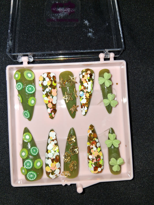 COCOMONEY NAILS CUSTOM ONE OF A KIND PIECES WITH NAIL BAG AND FREE GIFTS ACRYLIC