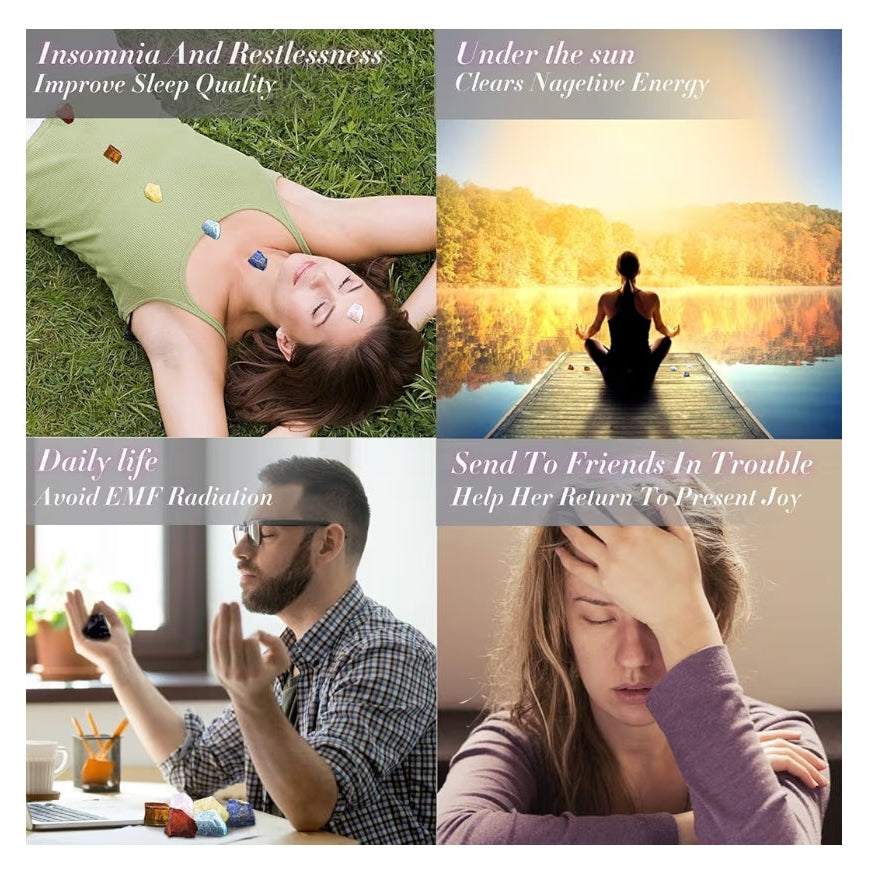 17Pcs Crystals and Healing Stones, 14Pcs Real Raw Chakra Stones Set, Selenite Charging Plate, Amethyst Necklace, Rose Quartz, Mothers Day Gifts, Gift Box, Guide for Beginners, Collection, Meditation, Yoga