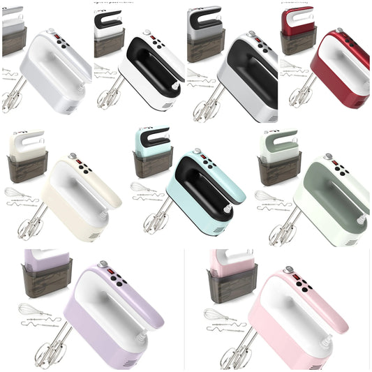 9-Speed Digital Hand Mixer Electric, 400W Powerful DC Motor, Baking Mixer Handheld with Snap-On Storage Case, 5 Stainless Steel Accessories, Flat Beaters, Dough Hooks, Whisk