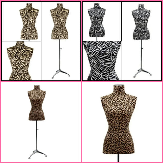 Fancy Sewing bust Woman Zebra
Enhance your window displays with this couture bust covered in zebra print fabric, perfect for adding an exotic, modern touch to your displays. This bust, with its bold, captivating design, is ideal for showcasing.