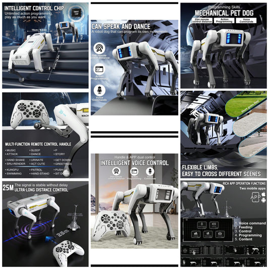 Music & Dance Robot Dog , Programmable Interactive & Smart Robots, Remote, APP Control, Voice Commands, Electronic Pets Robotic Dogs